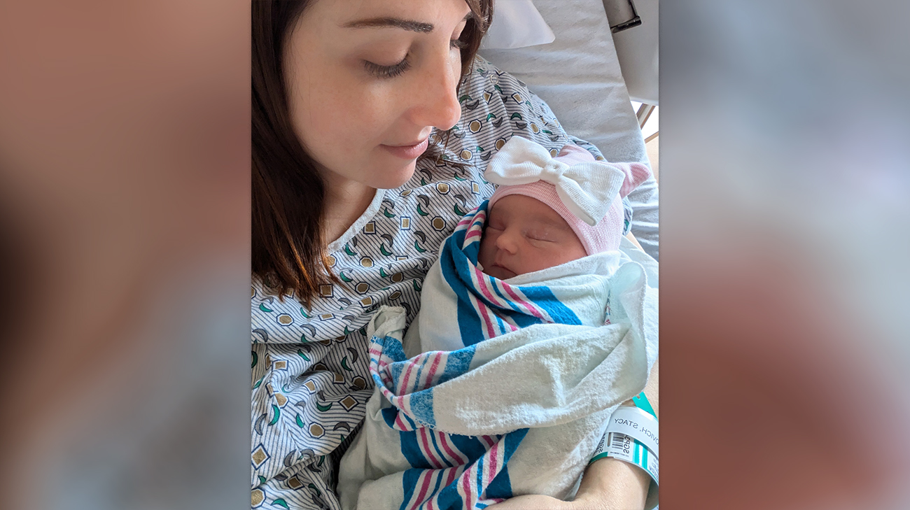 Maralee with her second child. 