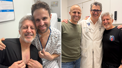 Leon and Johnny showing scars, Leon and Johnny with Dr. Roselli
