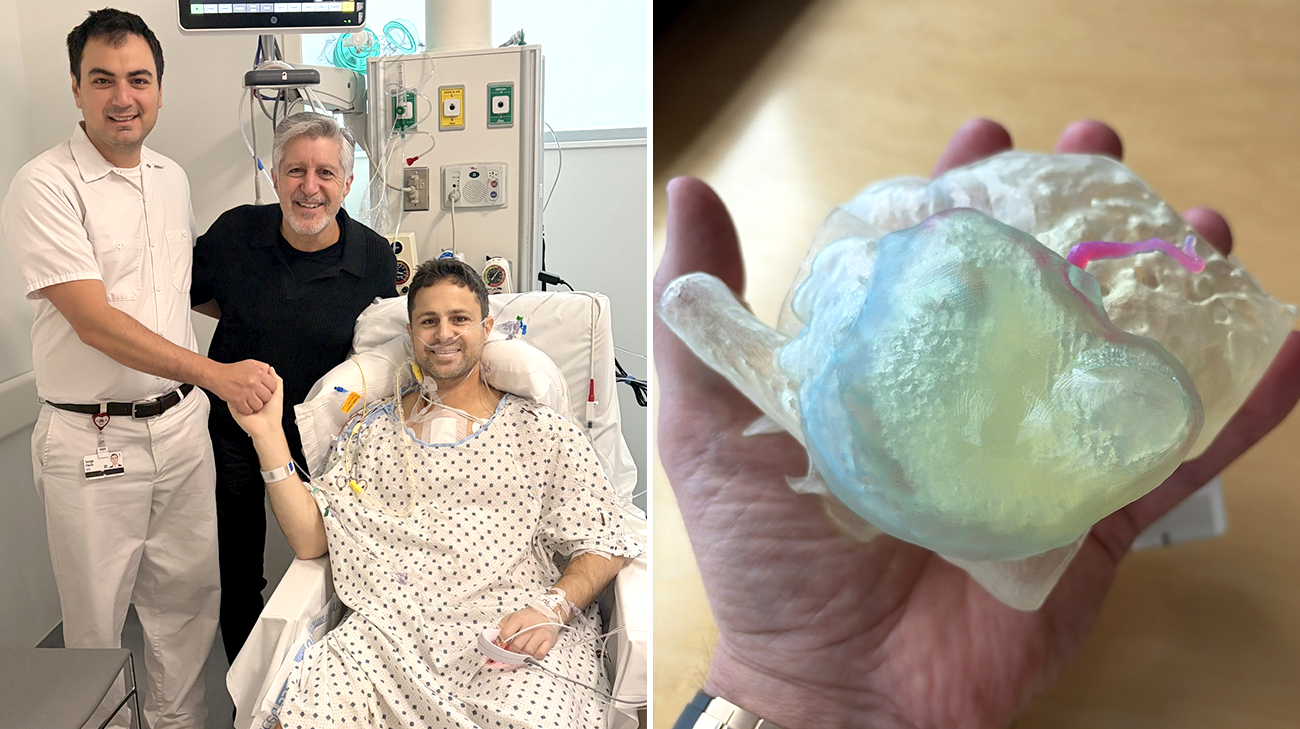 Johnny in hospital, and Johnny's 3D heart model